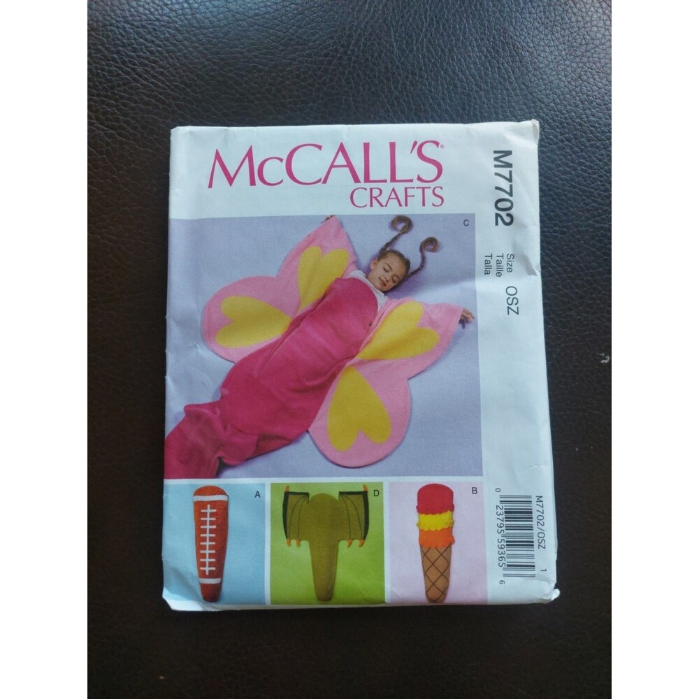 McCalls Crafts M7702 Butterfly Football Ice Cream Kids Blanket Sewing Pattern